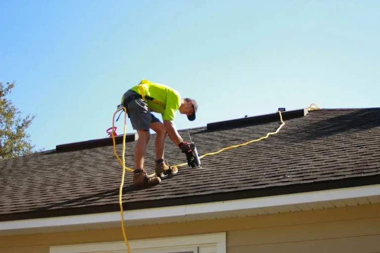 Detail of asphalt shingle installation on a residential roof